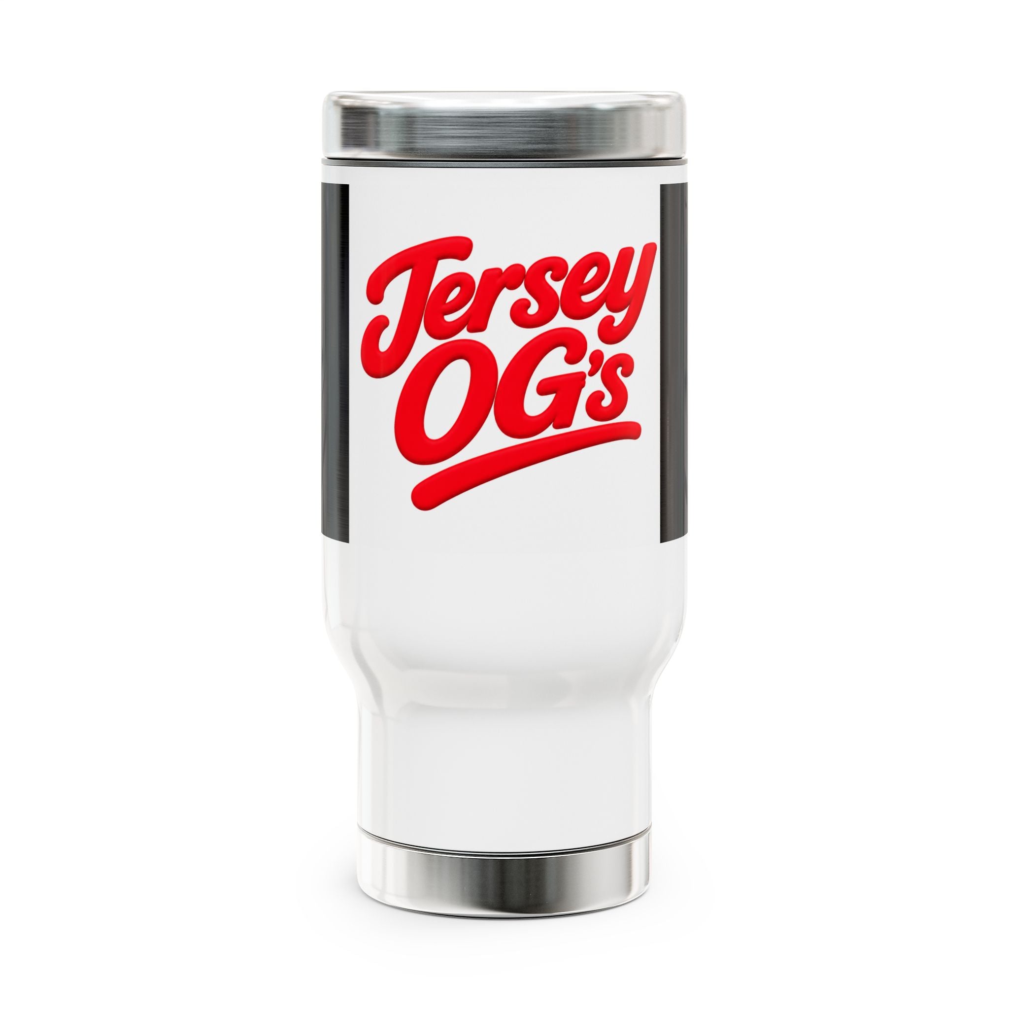 Travel Mug — "Jersey OG's" Red Script Stainless Steel 14oz
